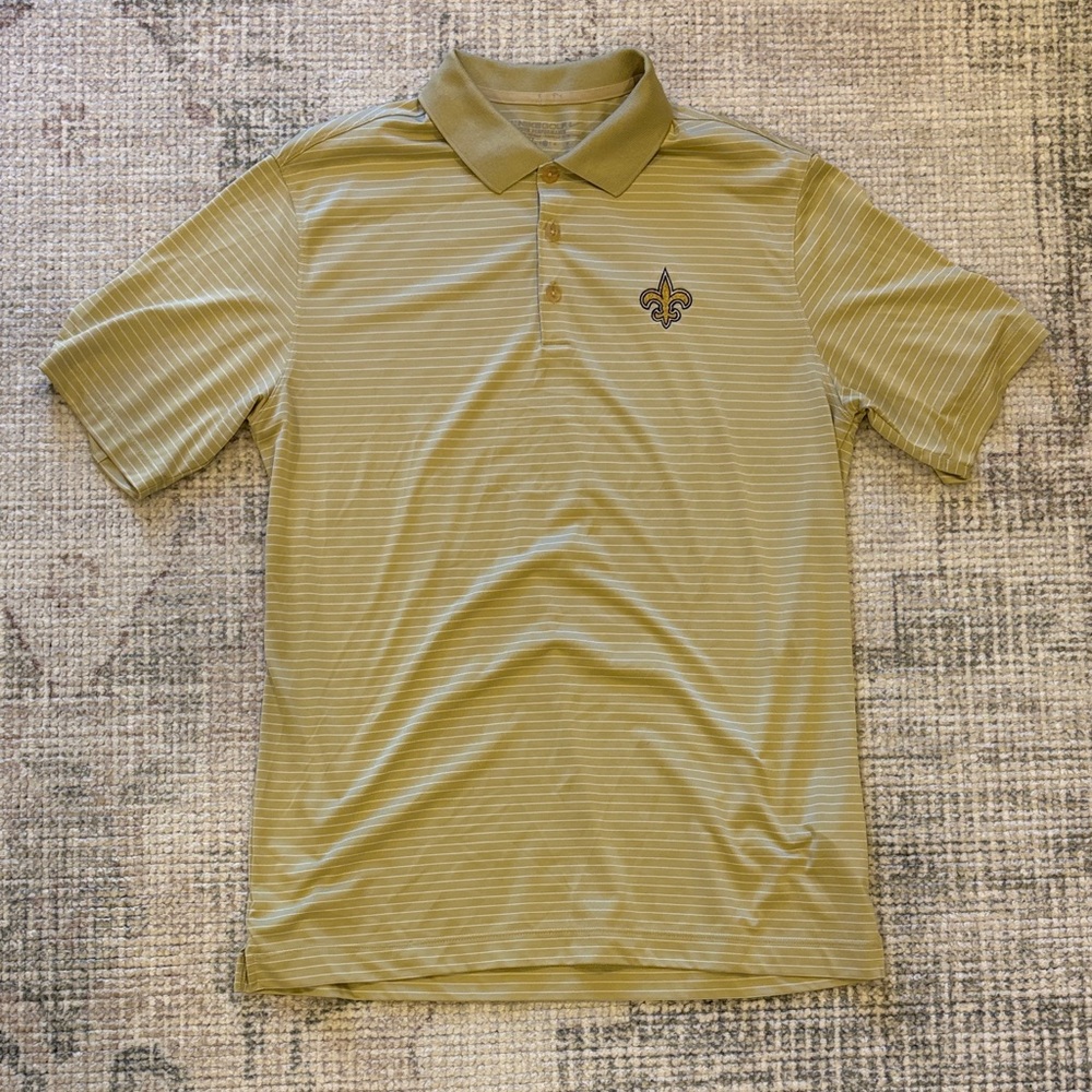 New Orleans Saints Striped Men's Polo Shirt